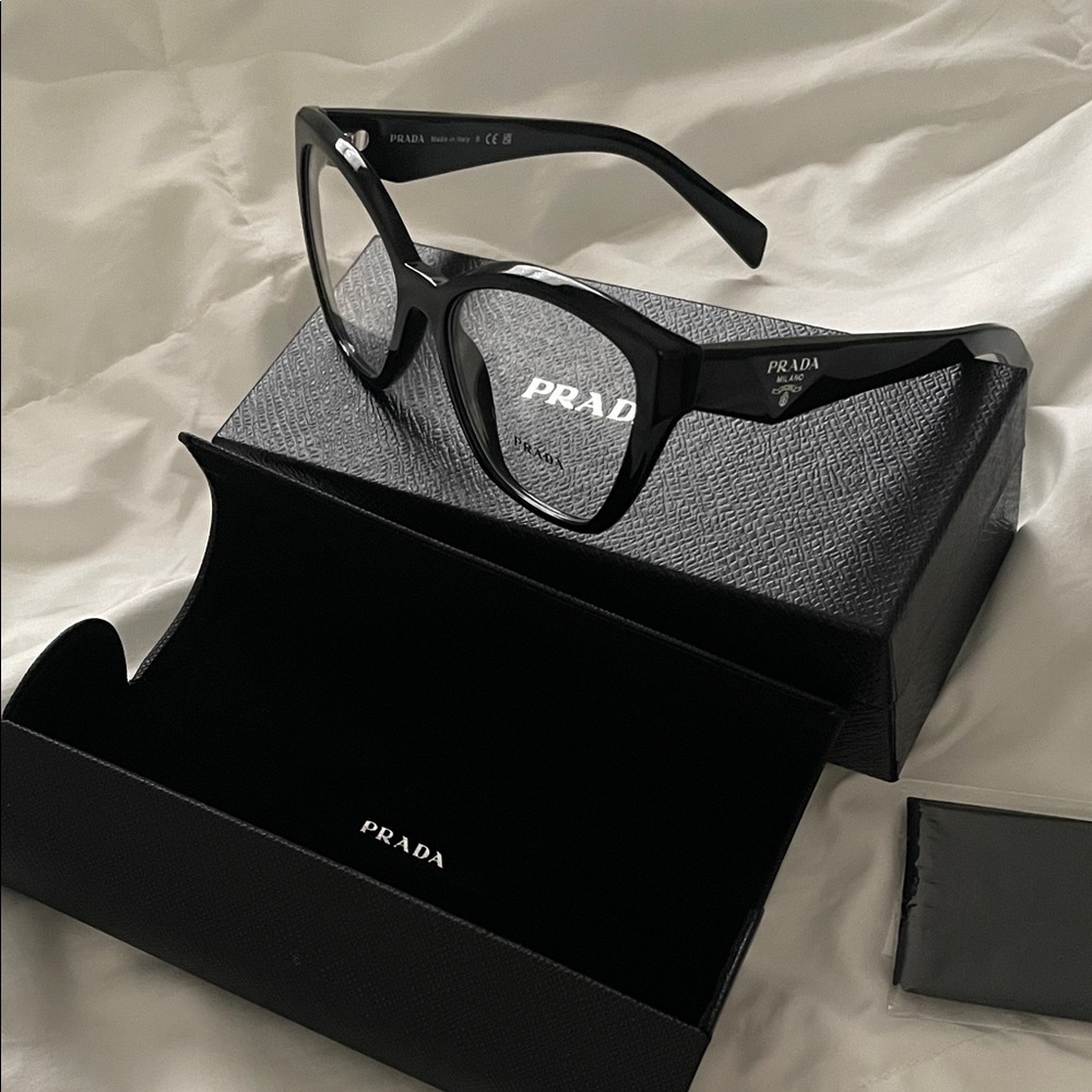 Prada Glossy Black Eyewear NEW